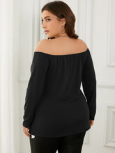 Plus Size Off The Shoulder Lace-Up Design Tee